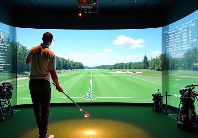 Joueur de golf lors d'une session de fitting